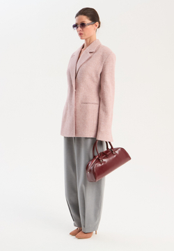 Жакет из шерсти лодена бежево-розовый