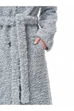 Пальто женское чебурашка из шерсти мериноса, голубая, SilverFox