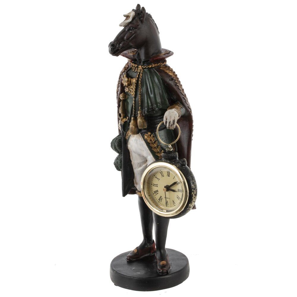 GAEM Фигурка декоративная "Лошадь" с часами D4см, (LR44x1), L12 W7,5 H24,5 см