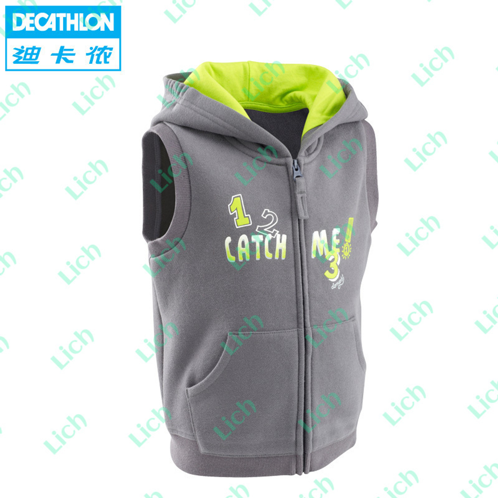Жилет на молнии с капюшоном и надписью catch me