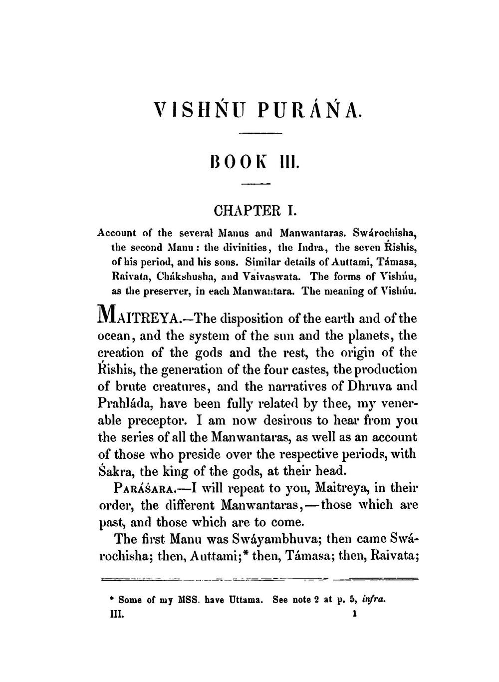 The Vishnu Purána. Volume III | H. H. Wilson