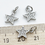 Подвеска Звезда, цвет серебро, фианиты, размер 11*10 мм, цена за 1 шт
