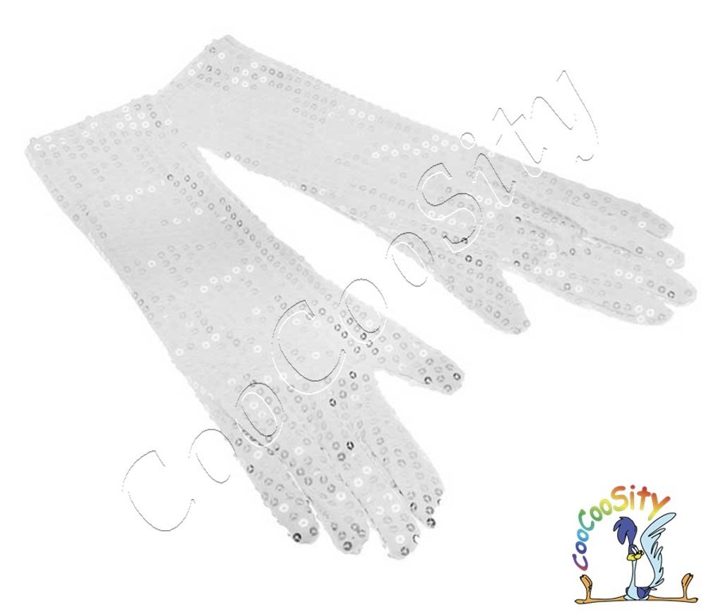 перчатки Блеск три четверти цвет серебро 40 см