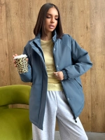 Куртка весенняя удлиненная с капюшоном