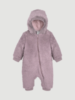 Плюшевый комбинезон из органического хлопка Mjölk Purple Dove, на манжетах