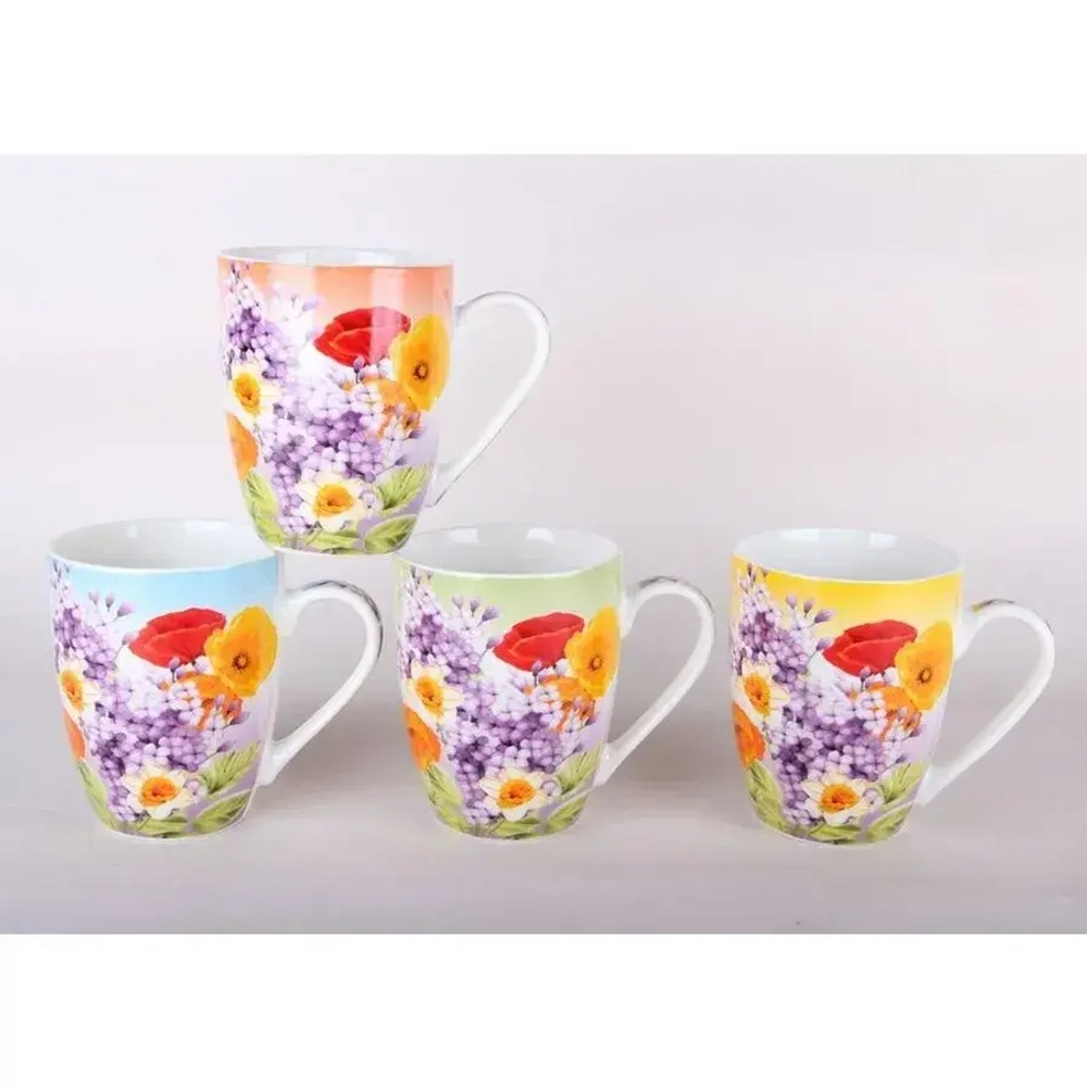 Кружка 340 мл цветочная роскошь (4 диз) бочка