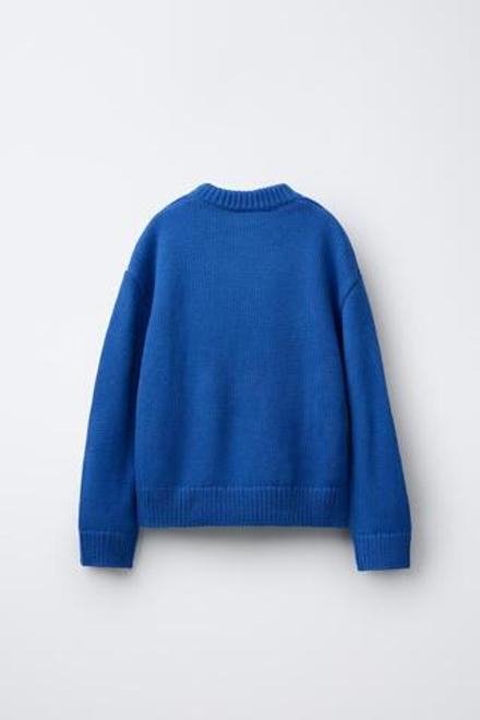 ZARA ВЯЗАНЫЙ ДЖЕМПЕР HELLO KITTY © SANRIO, ЯРКО-СИНИЙ