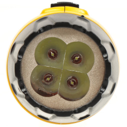 Фонарь ручной, встр акк, зар от сет220В, чер-жел, 4+6 LED, SPE17194-4
