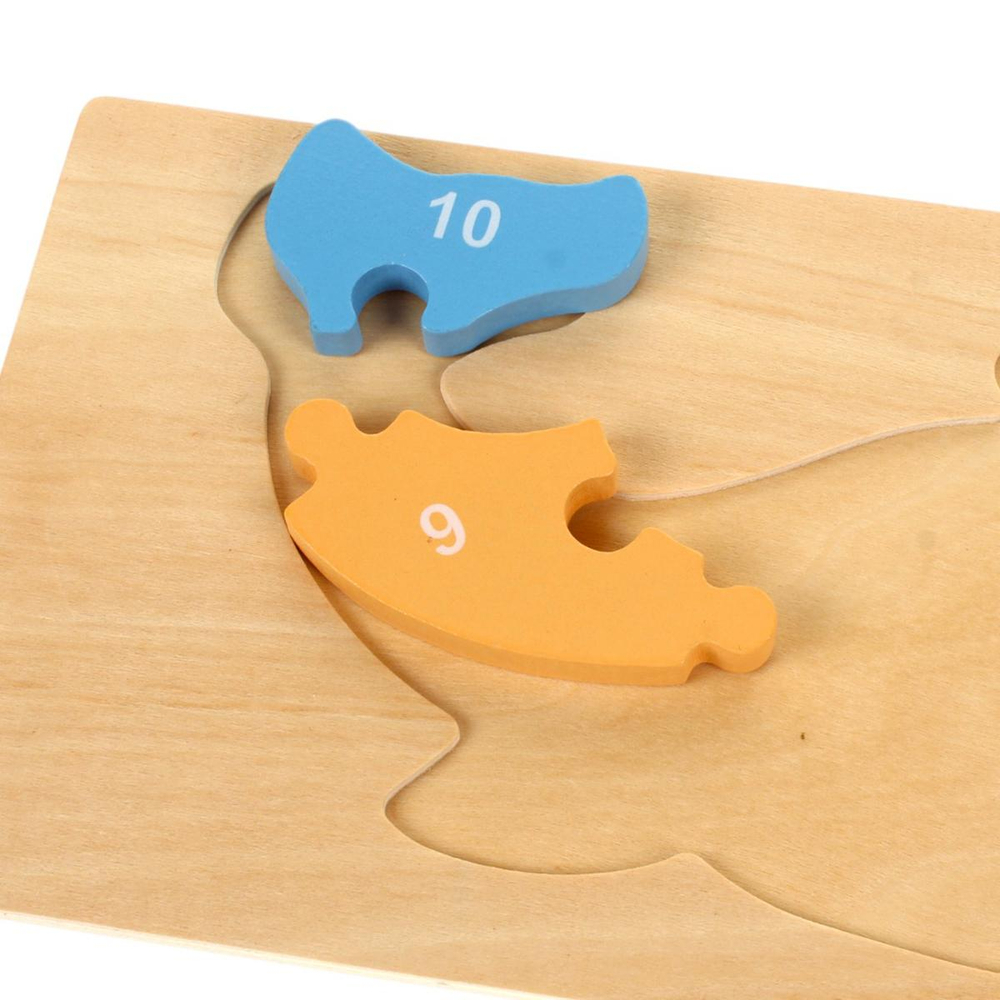 Развивающая игрушка деревянная Пазл-вкладыш по номерам Кит, C-41805