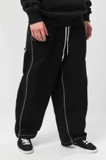 Джинсы Codered Real Baggy Черный/Белые нитки