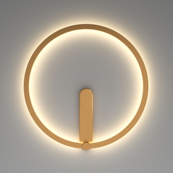 DK5035-SG Бра ROUND со светодиодом, IP20, 24W, 3000/4000/6500K, матовое золото, алюминий