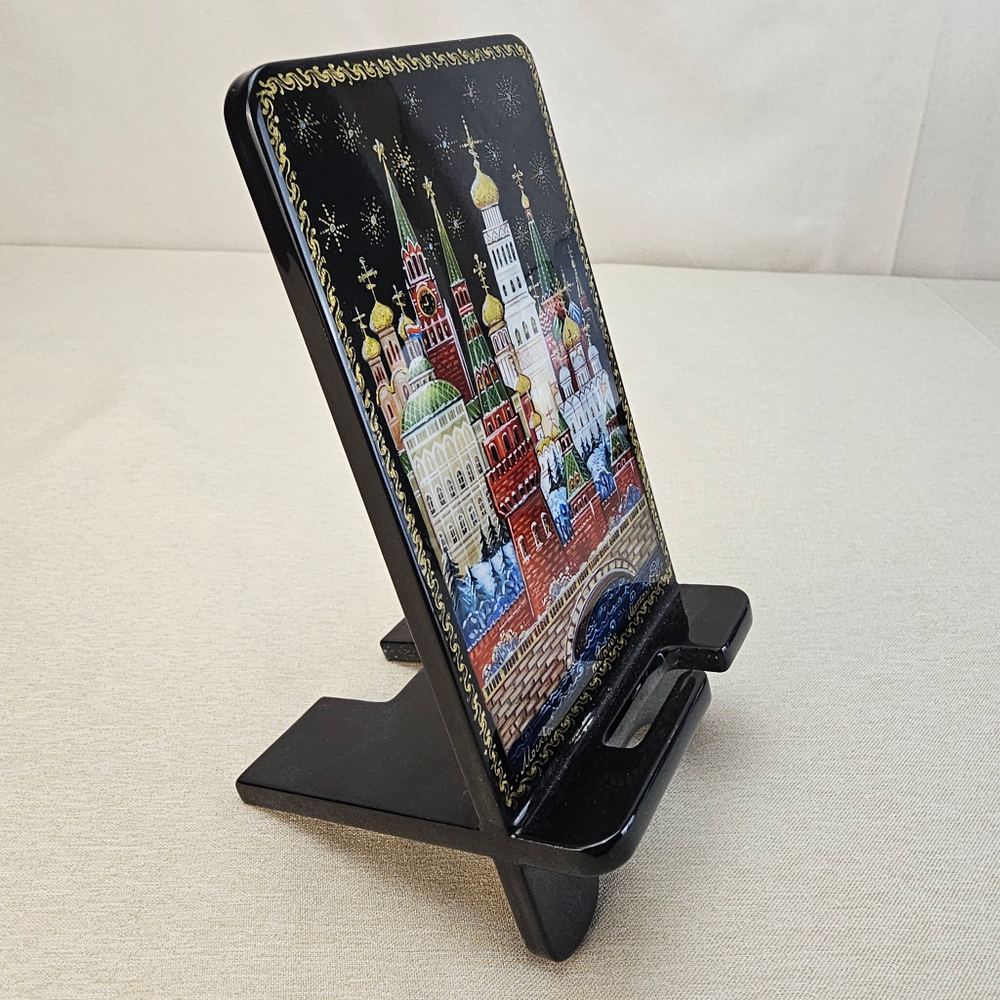 Сувенирная подставка для телефона с росписью Палех "Москва"
