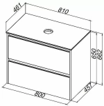 Тумба с раковиной Allen Brau Activity 80 1.34004.AM антрацит матовый/черный брашированный