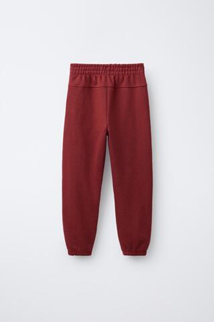 ZARA БРЮКИ-ДЖОГГЕРЫ С НАДПИСЬЮ, КРАСНЫЙ