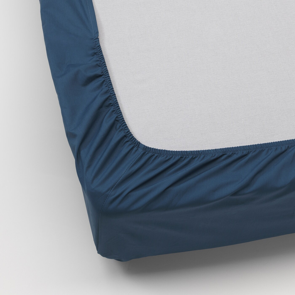 IKEA ULLVIDE  (ИКЕА УЛЛВИДЕ)  -  Простыня на резинке, темно-синяя, 90x200 см