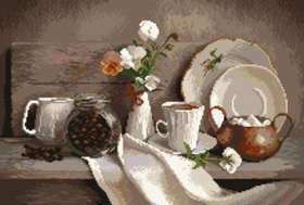 "Кофейный аромат"-1882 канва с рисунком