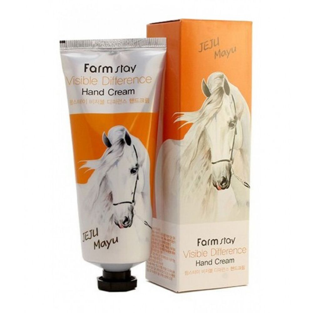 Farm Stay Visible difference hand cream jeju mayu крем для рук с лошадиным маслом