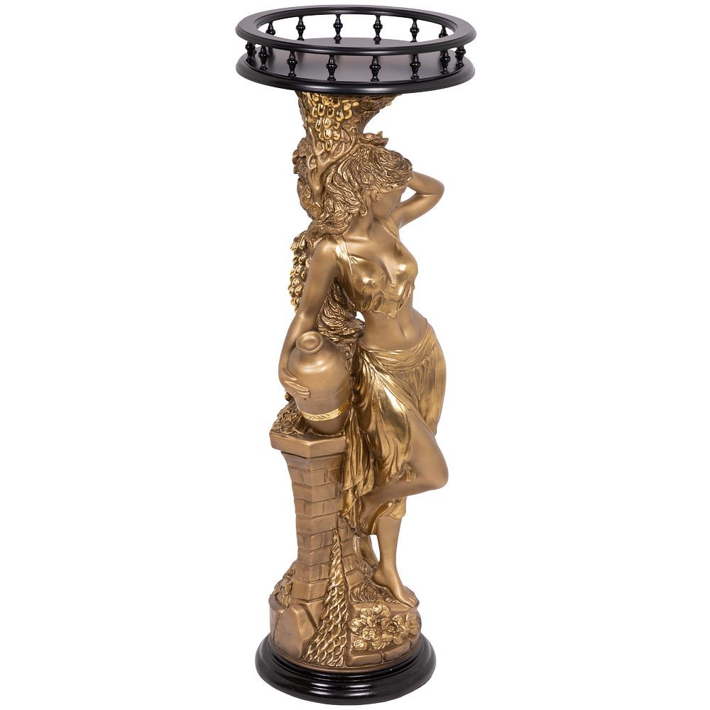 Подставка декоративная Девушка с кувшином №340/2 Бронза Орех