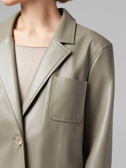 Пиджак однобортный из кожи