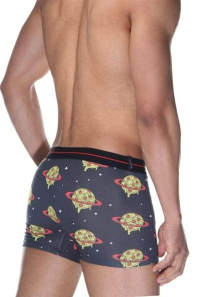 Темно-серые мужские трусы-боксеры с принтом в виде планет (Размер: S) (Цвет: темно-серый)