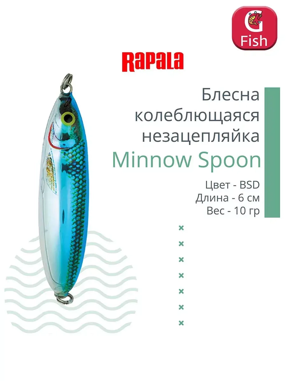 Блесна для рыбалки колебалка Minnow Spoon, 8см, 22гр
