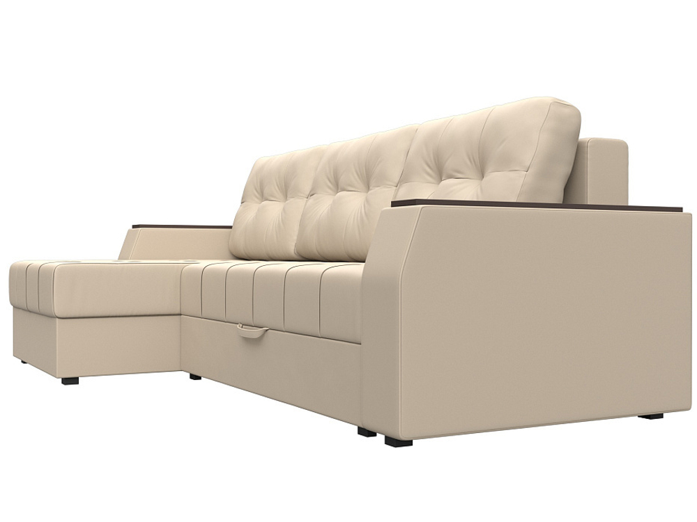 Диван угловой Эмир БС левый угол, Бежевый, Экокожа, 27849L