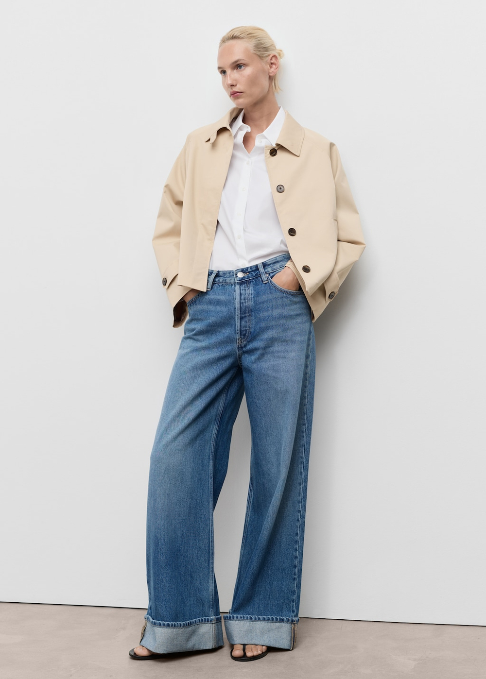 Рубашка regular из смеси хлопка и лиоцелла