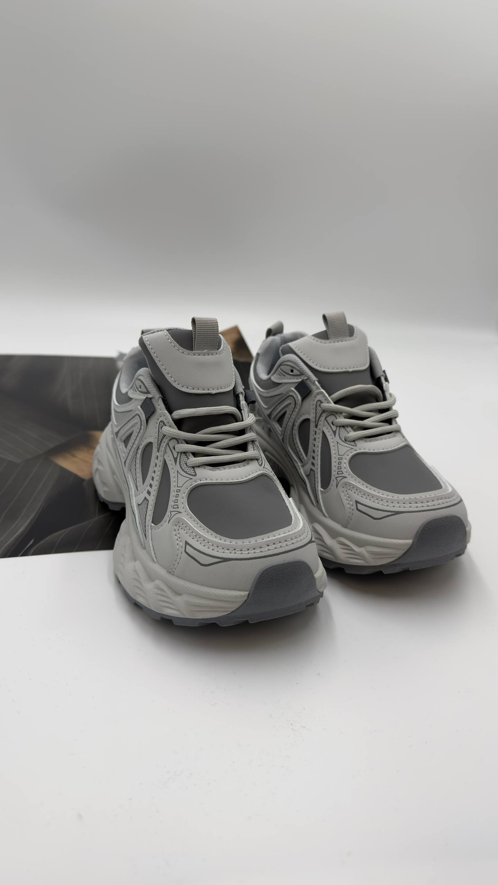 Кроссовки женские экокожа арт. 4650-4 цвет "серый"