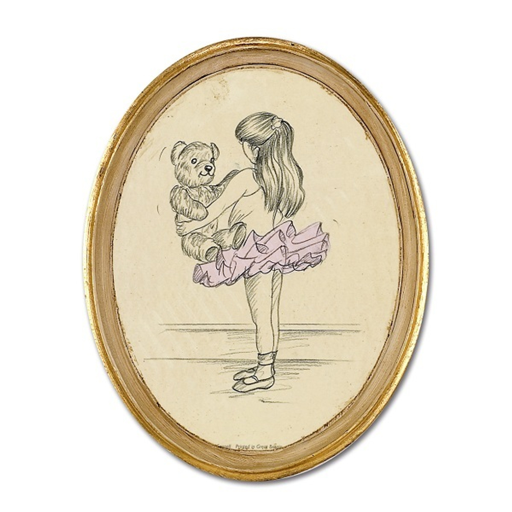 Девочка с мишкой, панно 19х24 см [Арт. S000IE8]