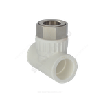 Тройник PP-R комбинированный белый Дн 20х3/4" с накидной гайкой VALFEX 11140120