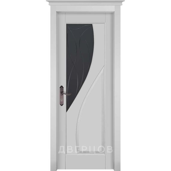 Фото межкомнатной двери массив ольхи ОКА Даяна белая эмаль остеклённая