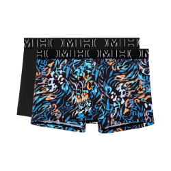 Мужские трусы боксеры набор из 2-х штук (черные, черные с принтом) HOM JOAN #2 Boxer Briefs HO1 2p 402662_40D042