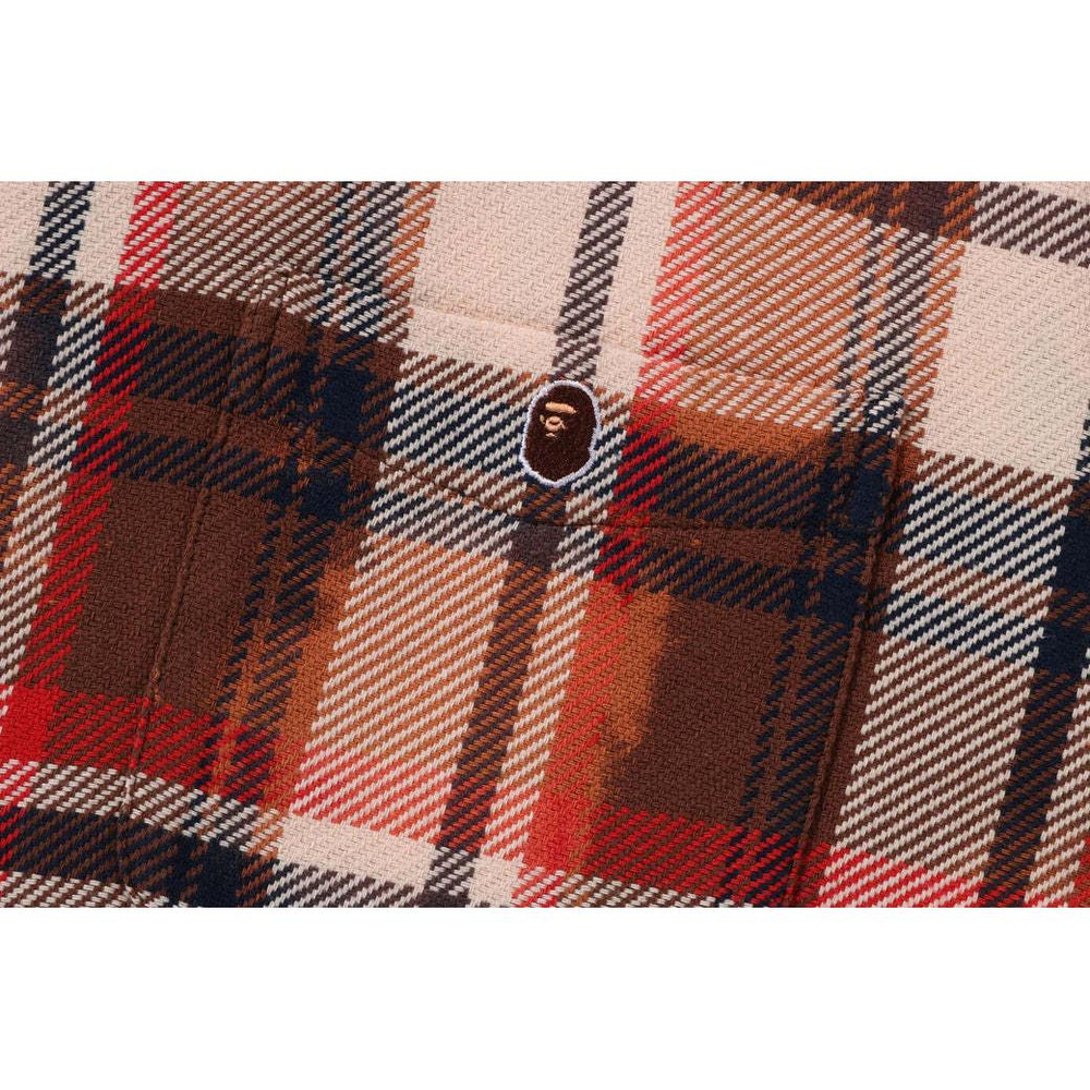 A Bathing Ape Bleached Check Zip Shirt