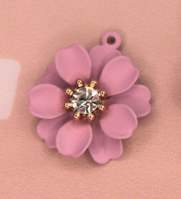 Подвеска розовый цветок 22х25 мм
