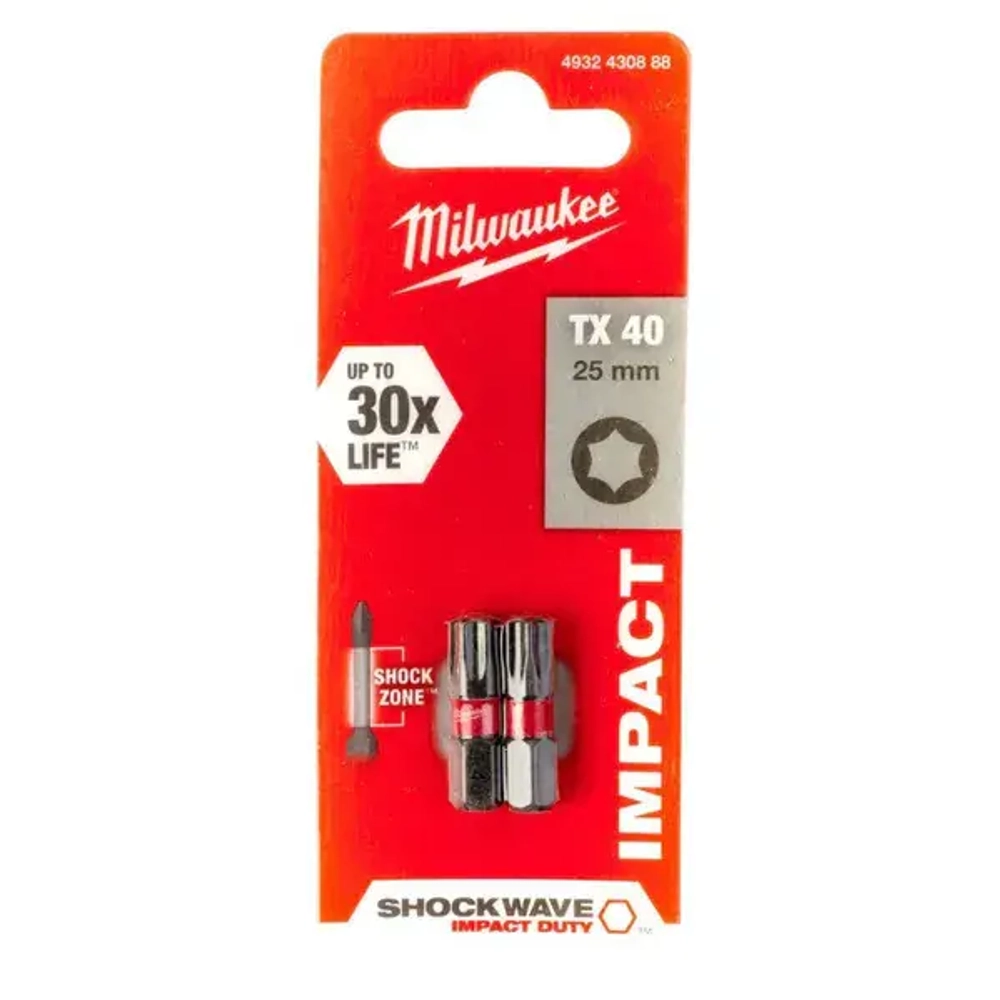 Насадка Milwaukee SHOCKWAVE TX40 25мм (2шт)