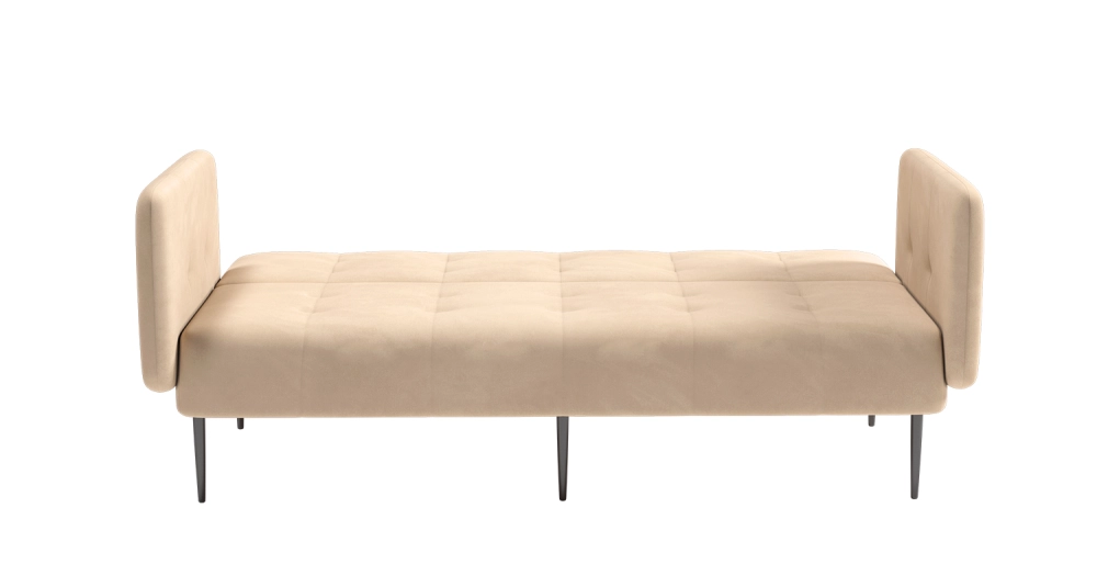 Monaco диван-кровать прямой с подлокотниками, трехместный, велюр бежевый Velutto 04