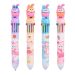 Ручка шариковая, автоматическая, 10в1, Basir, серия "Зайка", 10-ти цветная, с резиновой фигуркой, 36 шт