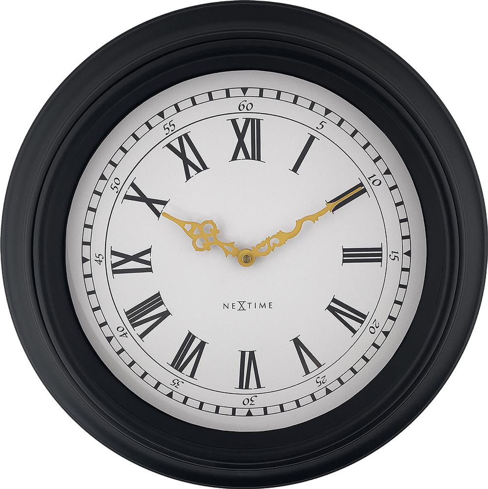 Настенные часы NeXtime Chopin, пластик, 40 см, чёрные