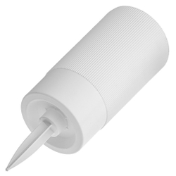 Ваза для цветов пластмассовая с колышком, высота 28 см, белая, для улицы/сада