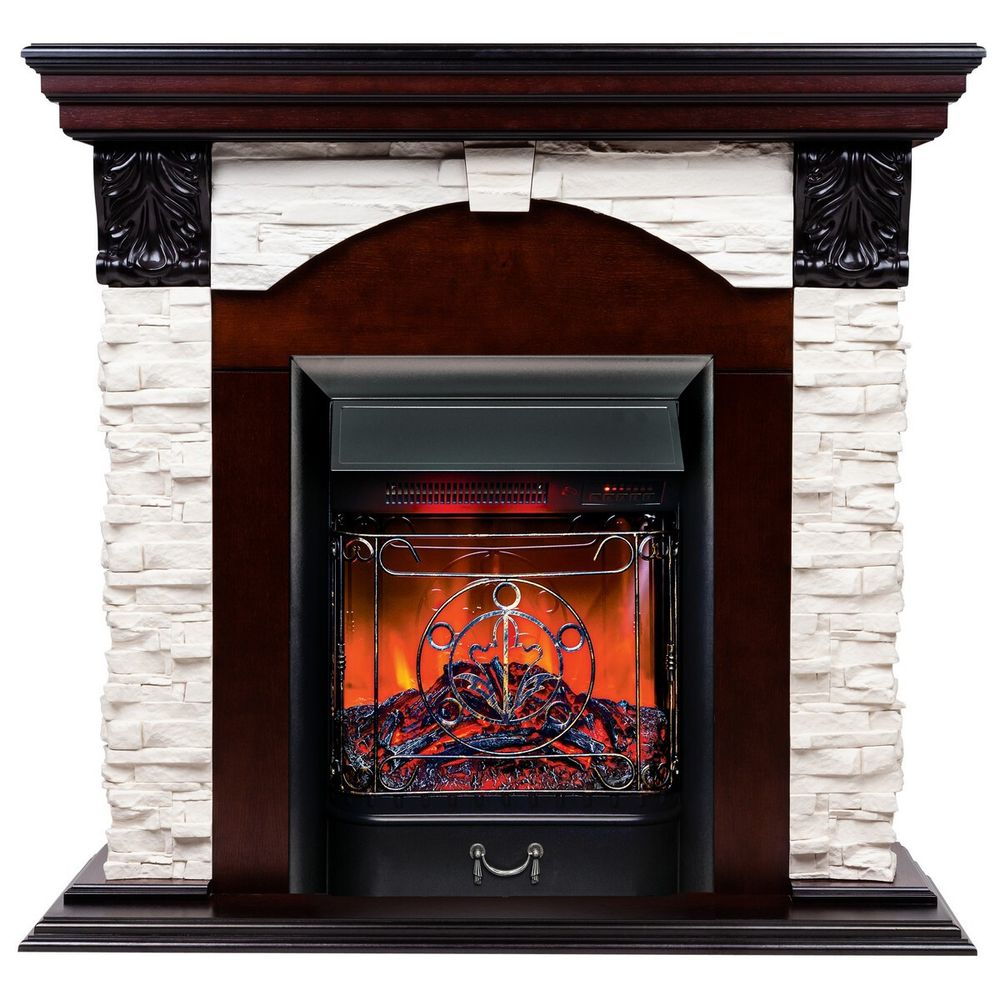 Электрокамин RealFlame Dublin Lux AO античный дуб с очагом Majestic Lux Black RC