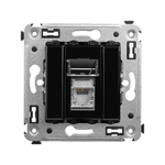 Компьютерная розетка RJ-45 в стену, кат.6 одинарная экранированная, "Avanti", "Черный квадрат"