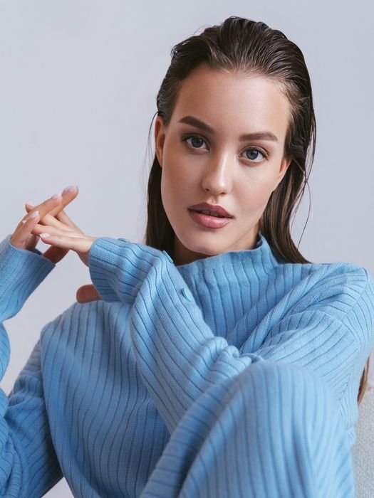 Костюм SB трикотажный в резинку (голубой)