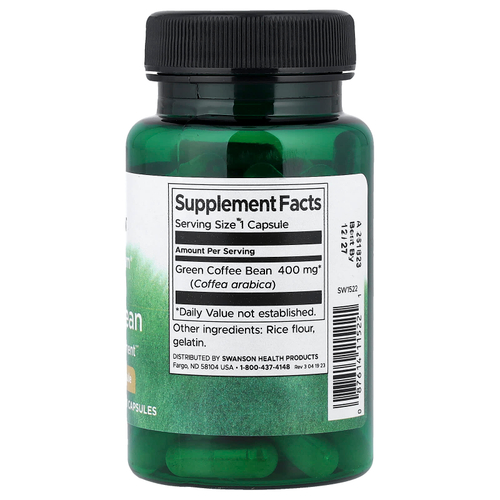 Swanson, Full Spectrum® в зернах зеленого кофе, 400 мг, 60 капсул