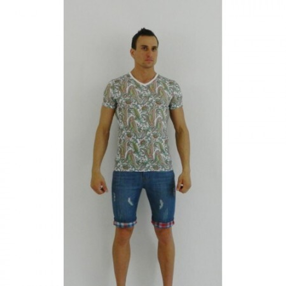 Мужская футболка ETRO белая в цветок