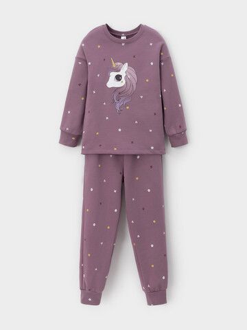 пижама  для девочки  К 1581/темная орхидея,полянка