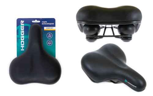 Седло HOGGER, комфорт 265x205 мм, унисекс, гель, эластомер, черное