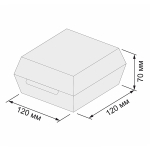Контейнер для бургера L 120х120х70 мм крафт 1/150