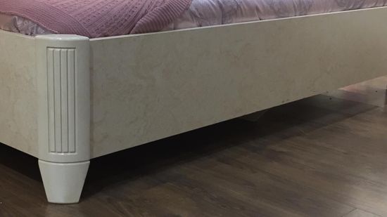 Кровать АФИНА  с мягким изголовьем корень крем