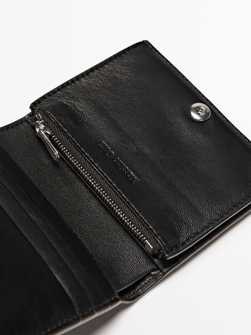 Massimo Dutti Кошелек из натуральной кожи наппа, черный