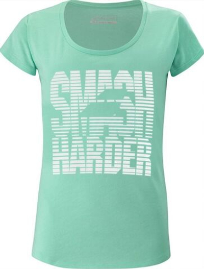 Футболка для девочки теннисная Babolat Exercise Message Tee Girl - cockatoo heather